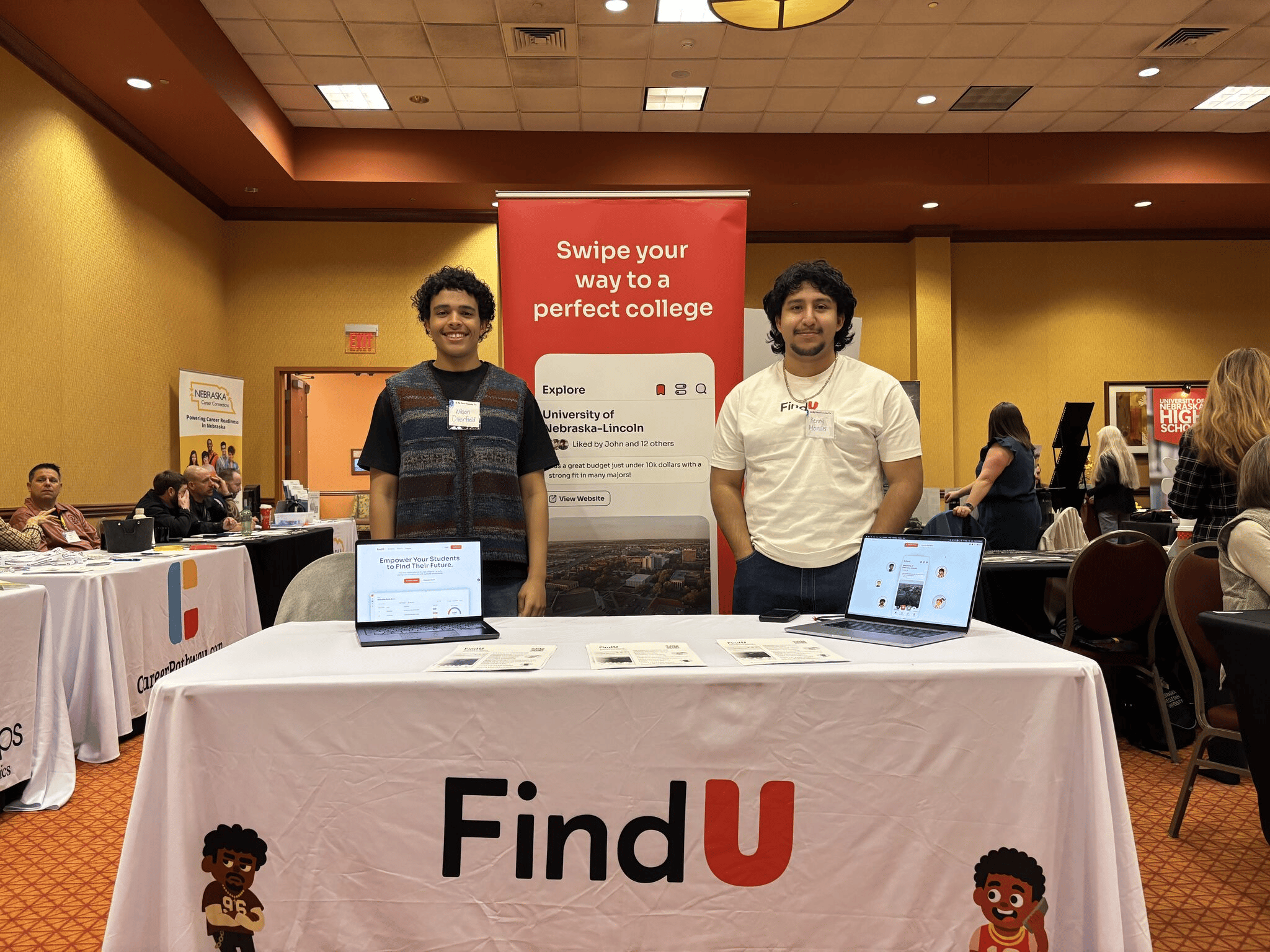Kenny and Wilson at a FindU event